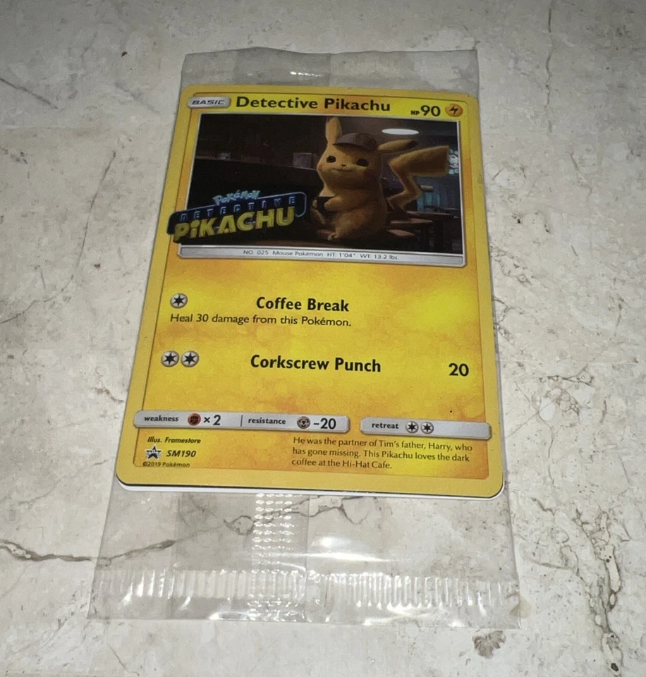 Pokemon 2019 Black Star Promo SM190 DVD Stamped Holo Detective Pikachu Sealed - Image 1 of 4
