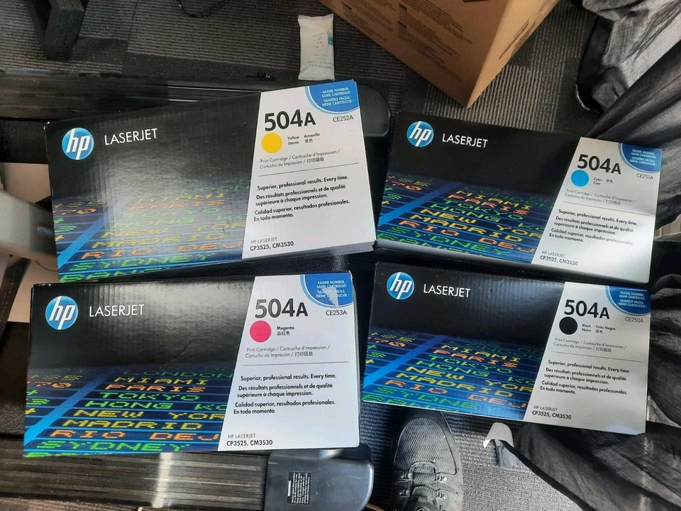 HP 504A  Original LaserJet Toner Cartridges, Black Magenta Cyan, and Yellow  - image 1 of 1