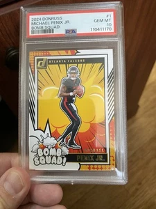 2024 PANINI DONRUSS BOMB SQUAD #1 MICHAEL PENIX JR. ROOKIE RC PSA 10 - Picture 1 of 2