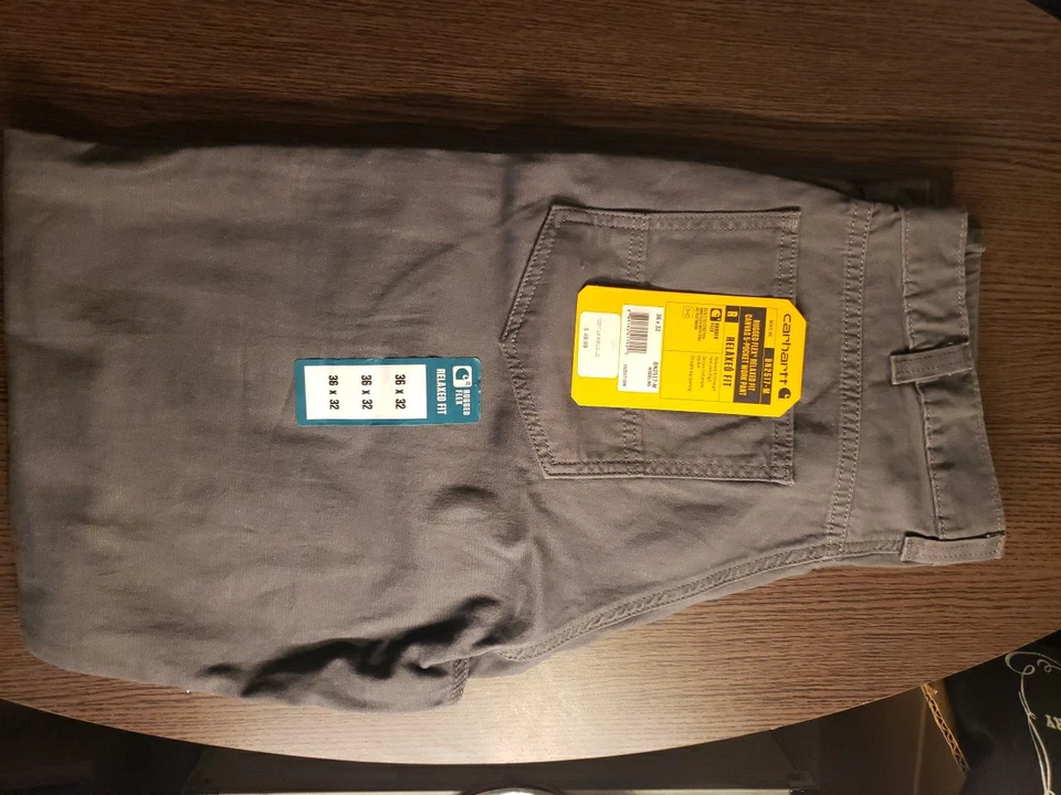 Carhartt Pants Men 40 Grey Relaxed Fit Rugged Flex Straight Leg BN2517M
