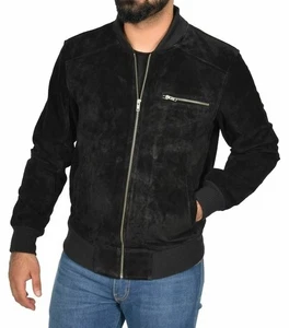 Men's Black Classic Handmade Stylish Suede Leather Jackets Premium Quality Coat - Picture 1 of 5