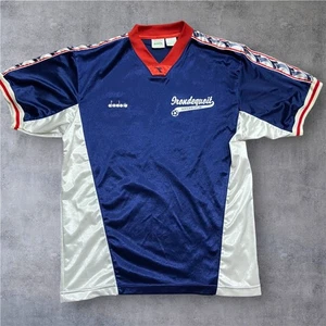 Diadora Vintage Irondequoit Fußball Team marineblau rot weiß Trikot Herren Größe Medium - Bild 1 von 9