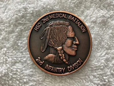 Vtg US Army 2nd infantry division HSC 2nd medical battalion Challenge Coin - Image 1 of 2