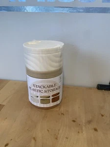 Pack Of 3 Stackable Plastic Storage, Decorative Round 3 Colors Jewelry, Make Up - Picture 1 of 4