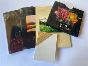 3 - 9"x12” Watercolor, Acrylic & Oil Painting Pads, Oil Paints, 2 - 5x7” Canvas - Picture 1 of 12
