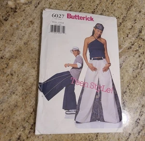 Butterick Pattern Sz 9-14 Pants #6027 Uncut Hip Hop Oversize Baggy Y2k 90's - Picture 1 of 12
