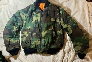 Alpha Industries MA-1 Vintage Camo Bomber Men’s Size Large Made In The U.S.A - Picture 1 of 8