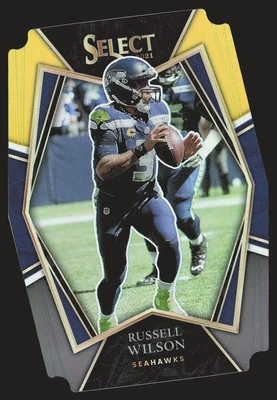 2021 Panini Select #130 Russell Wilson Black and Gold Prizm Die Cut - Image 1 of 2