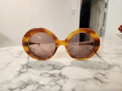 VINTAGE MAY TORTOISE SHELL LARGE ROUND FRAME 60'S USA SUNGLASSES McM Mid-Century - Image 1 of 4