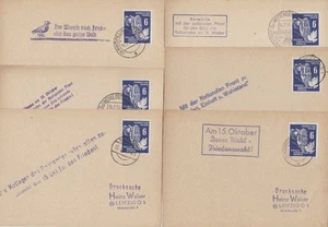 DDR 10 Karten mit Mi. 276 und versch. Stempelaufdrucke zur Wahl 1950. - Bild 1 von 2