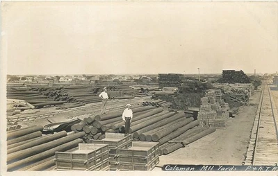 c1910 Coleman Pecos North Texas Railroad PNTR Yard RPPC Workers Postcard 25-6494 - Image 1 of 2