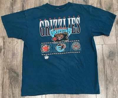 Camisa Grande/XL Vintage 1994 Vancouver Grizzlies Logo Gráfico NBA Foto 1 de 4