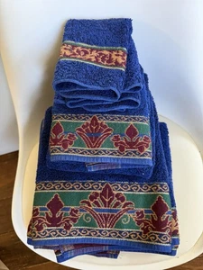 6-teiliges Royal Velvet by Fieldcrest blau Florentiner Bad Handtuch Set unbenutzt - Bild 1 von 6