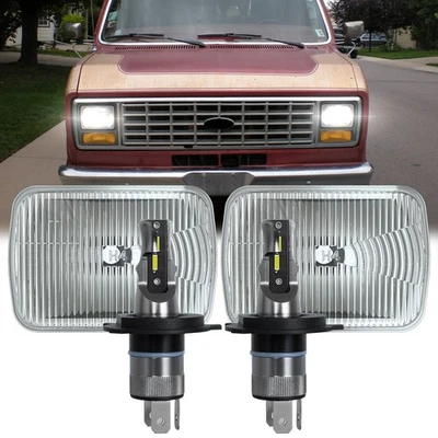 Par de faros LED HI-LO Beam DOT Fit Ford E-350 Super Duty 1999-2017 7x6" 5x7" Foto 1 de 4