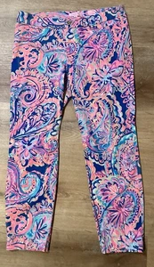 Lilly Pulitzer Kelly Skinny Stretch Ankle Hose Rosa Blau Paisley Print Gr. 6 - Bild 1 von 10