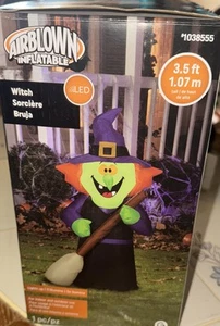 Halloween Airblown Inflatable Witch Light Up Decoration 3.5 ft Open Box New - Picture 1 of 6