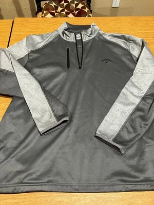 Callaway 男式 XL 1/3 拉链套衫运动衫双色灰色 XL 码完好 — 第 1/4 张图片