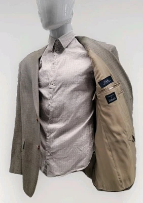 Blazer Ralph Lauren Para Hombres 46R Tostado Pata de Gallo Seda Mezcla Lana Dillards Foto 1 de 4