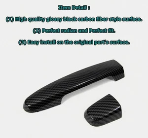 Glossy Carbon Fiber Side Door Handle Covers Trims For 2003-2013 Toyota Corolla - Picture 1 of 3