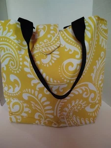 Women's Yellow Paisley Handbag Beach Shopping Travel Made In USA Handmade - Picture 1 of 5