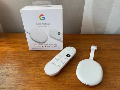 Google Chromecast with Google TV 4K UHD Media Streamer (Snow) Model GA01919-US - Image 1 of 2