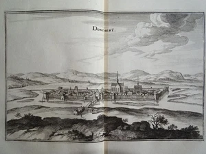 Donchery Gesamtansicht Grand Est Topographia Galliae EA Merian Kupferstich 1655 - Bild 1 von 3