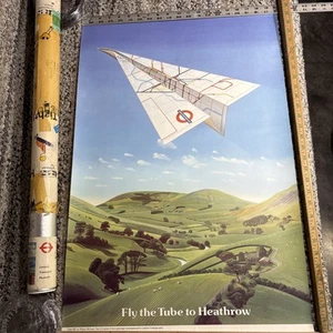 Póster Wilson McLean despegue metro Fly the Tube to Heathrow Museo de Londres - Imagen 1 de 14