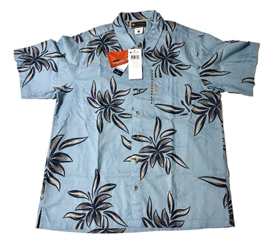 NUEVO CON ETIQUETAS Columbia XCO Camisa Hawaiana Para Hombre L Abotonada Manga Corta Azul Floral Foto 1 de 4