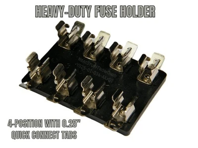 CALTERM, INC. FUSE BLOCK, 4-POSITION, GLASS TYPE (3A, ABC, AGC) 0.25” QUICK CONNECT TABS ⚡