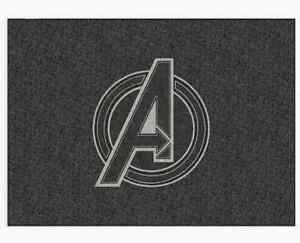 Marvel Avengers Logo Charcoal 5'x7' Rug w/Classic Rug Pad by Ruggable