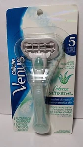 Venus Embrace Sensitive Razor Gillette w/ a Touch of Aloe 1 Razor + 1 Cartridge - Picture 1 of 10