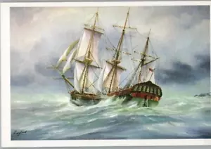 Captain Cook Ship Resolution Cape FoulWeather Continental Postcard Reprint - Picture 1 of 2