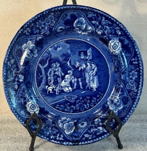 Clews Cobridge, Inglaterra Don Quijote Caballero Flujo Azul 10" Plato c.1820's - Imagen 1 de 16