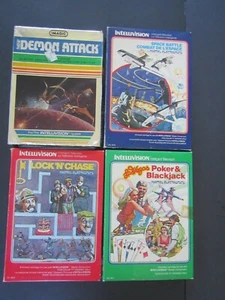 Lot of 4 Intellivision Boxed games Demon Attacks Space Battle Lock N Chase - Picture 1 of 7