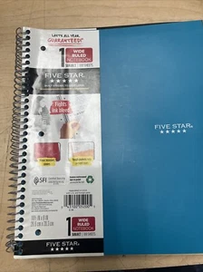 Five Star 1-subject Wide Ruled, wire bound Notebook, 100 sheets - Imagen 1 de 3