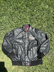JH Design Vintage Nascar Black Racing Team Jacket L - Picture 1 of 9