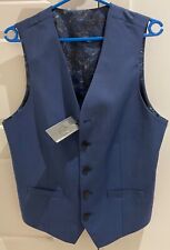 TM Lewis Men's Blue Waistcoat - Size 38R Slimfit - Brand New with Tags