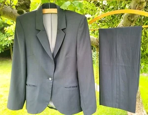 Next Ladies 2 Piece Tailored Trouser Suit Navy Blue Pinstripe Jacket Size 10 - Picture 1 of 16