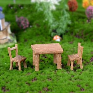 Moss Micro , Succulent Ornaments, Wood Tables And Chairs, Resin Crafts