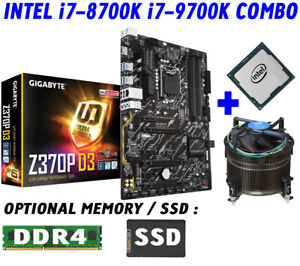 Intel i7-8700K i7-9700K CPU+GIGABYTE Z370P D3 Motherboard+2TB SSD+32GBDDR4+COMBO