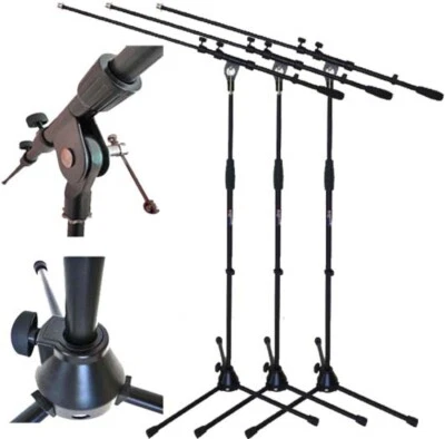 3x keepdrum MS107B Mikrofonständer Mikrofonstativ mit Galgen - Metall-Sockel - Bild 1 von 4