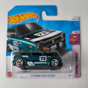 Hot Wheel SHORT CARD 2024 HW COMPACT KINGS 73 HONDA CIVIC CUSTOM GREEN 4/5 - Picture 1 of 1