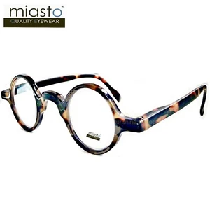 PEQUEÑAS MINI GAFAS DE LECTURA REDONDAS MIASTO BISAGRA DE PRIMAVERA PREMIUM + 1.50 (MARRÓN) TAIWAN - Imagen 1 de 2