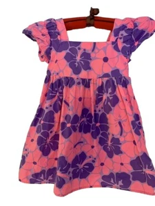 Cotton: On Kids Girls Size 4 Dress Pink Purple Hawaiian Floral - Picture 1 of 4