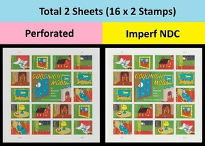 US 6009b 6009c Goodnight Moon F imperf NDC sheet set 2 MNH 2025 - Picture 1 of 5