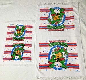 Vtg 1989 Set of Teenage Mutant Ninja Turtles Towels Bath and Hand ~ Raphael - Picture 1 of 8
