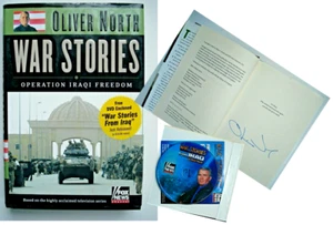2003 Oliver North War Stories Signed Book Hardcover HC DJ General w/ DVD FOX WOW - Picture 1 of 7