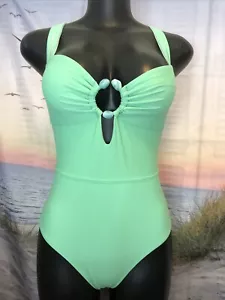 NWT Cupshe Womens One Piece Swimsuit Size Medium Neon Green - Picture 1 of 4