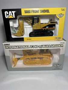 2 Open Box Models Cat 5080 Front Shovel & International T340 Bullgrader ERTL - Picture 1 of 9