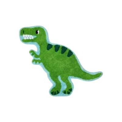 Dinosaur Rug Kids Bedroom Nursery Green Cotton Carpet Mat Nursery Sass & Belle - Image 1 of 2